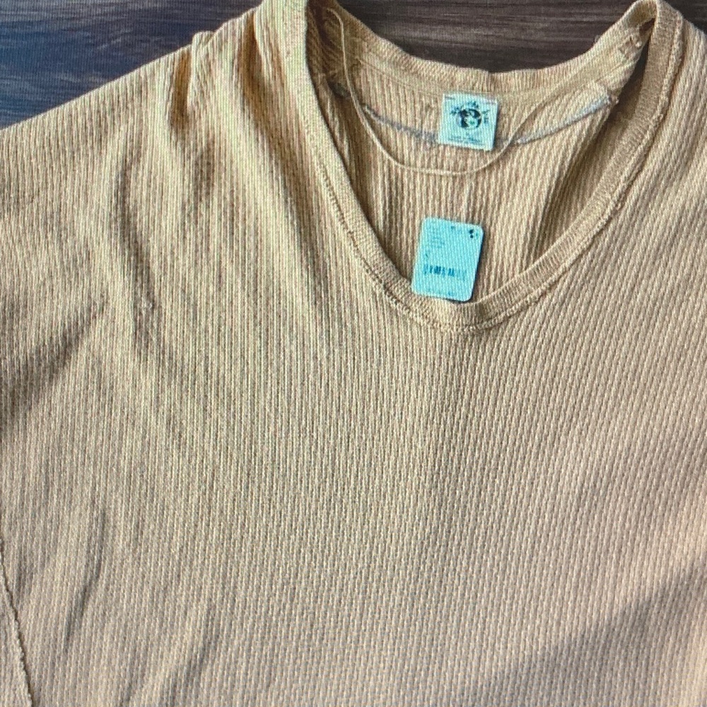Free People We The Free Ribbed Long Sleeve Top in Camel - Picture 5 of 5